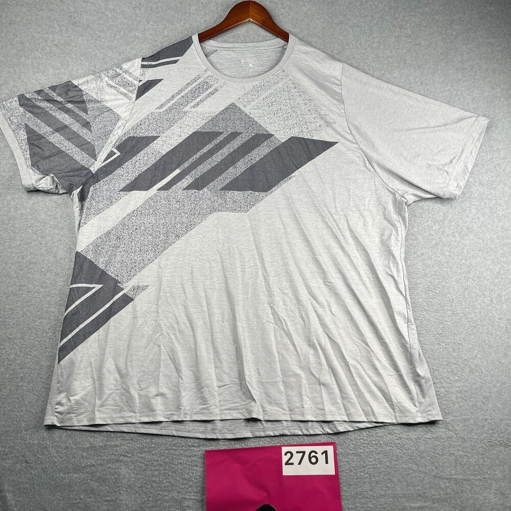 Liberty Pro Performance Gym Shirt Gray Geometric Print Mens 5XL Stretch